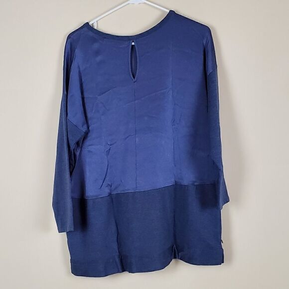 Soft Surroundings Blue Floral Long Sleeve Tunic PL - Picture 5 of 8